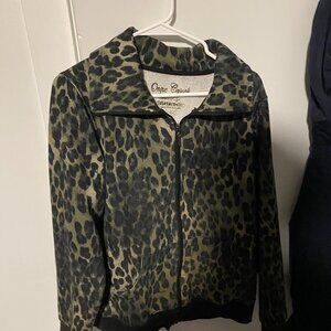 Leopard print zip up y2k